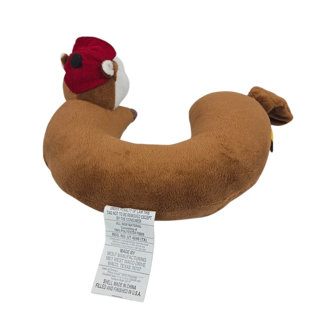 Buc-ee's Beaver Neck Pillow Critter Piller Plush Animal Brown Mascot, Pre-owned